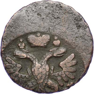 Монетный брак на денге 1730 года аверс